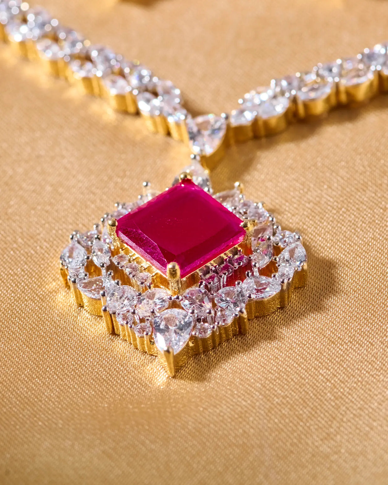 Ruby Square Heritage Necklace