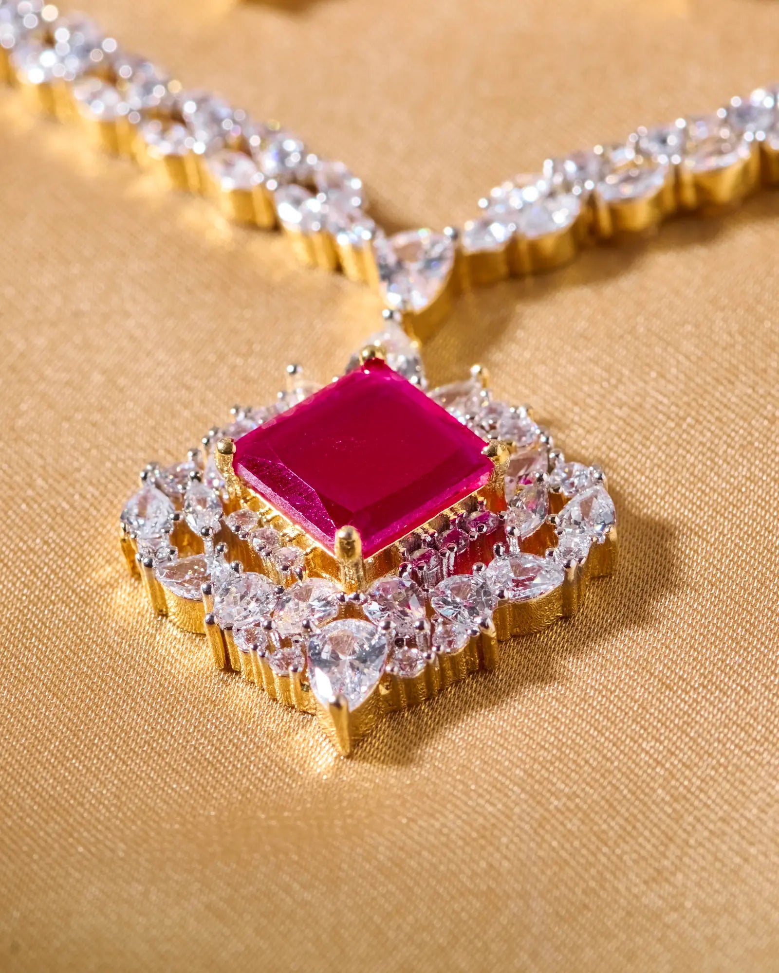 Ruby Square Heritage Necklace
