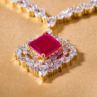 Ruby Square Heritage Necklace