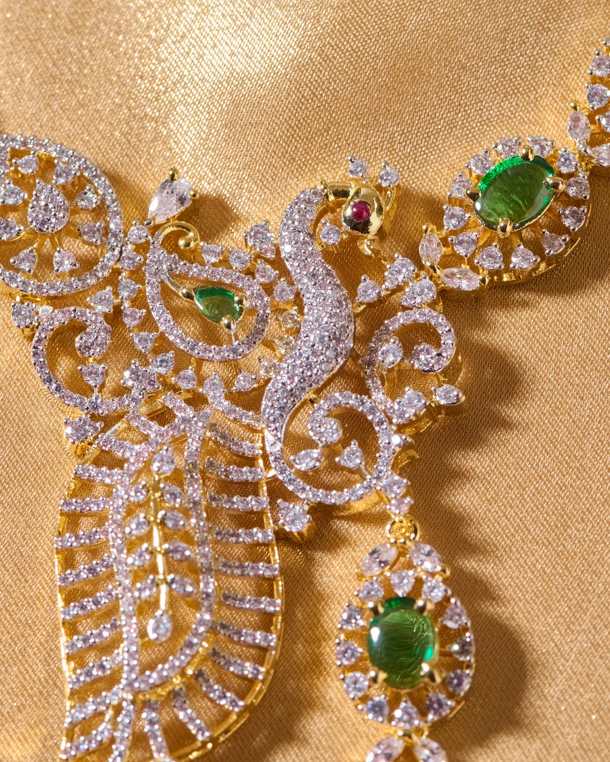 Mayurrekha Emerald Peacock Necklace