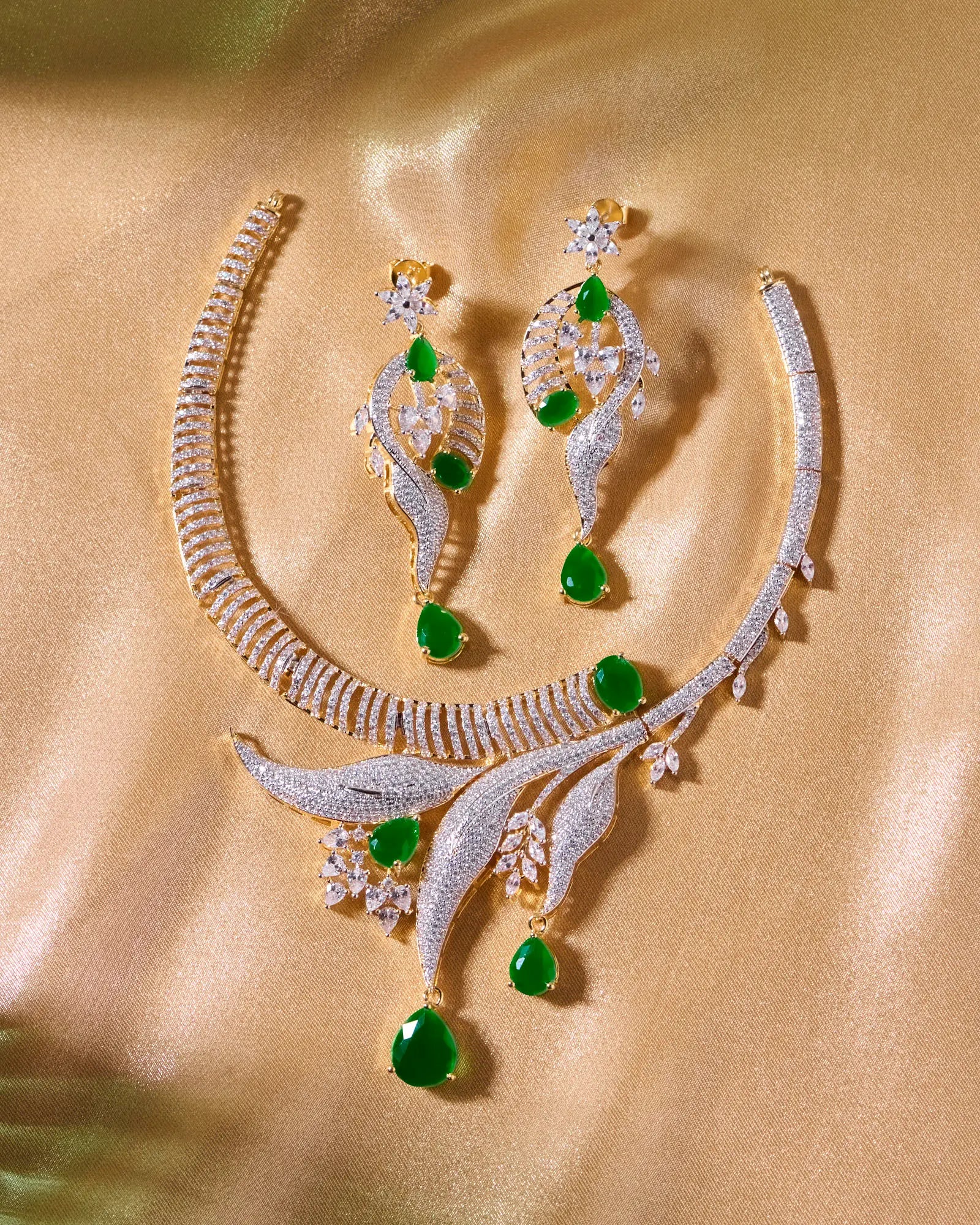 Vanasree Emerald Leaf Necklace