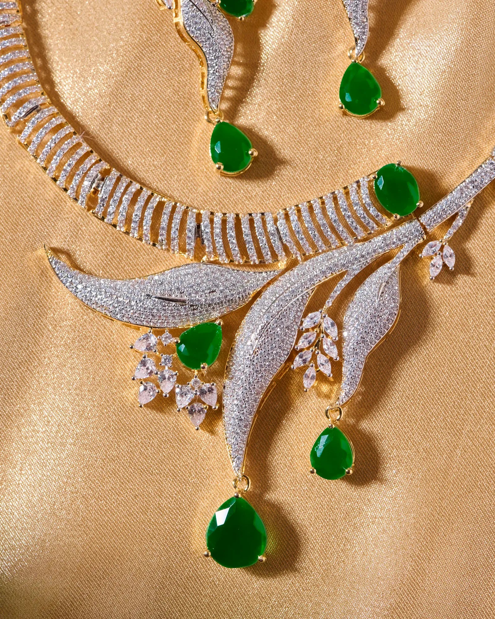 Vanasree Emerald Leaf Necklace