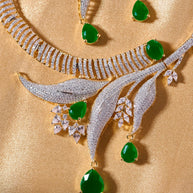 Vanasree Emerald Leaf Necklace
