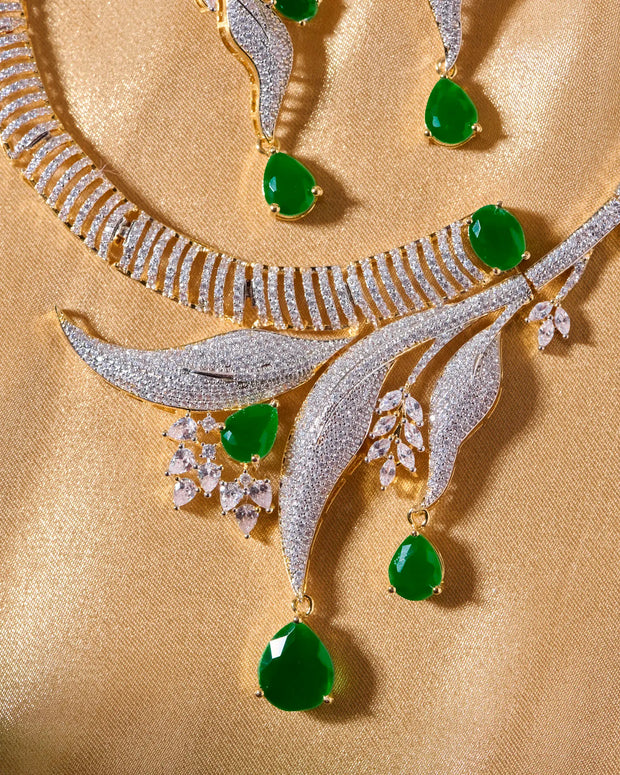 Vanasree Emerald Leaf Necklace