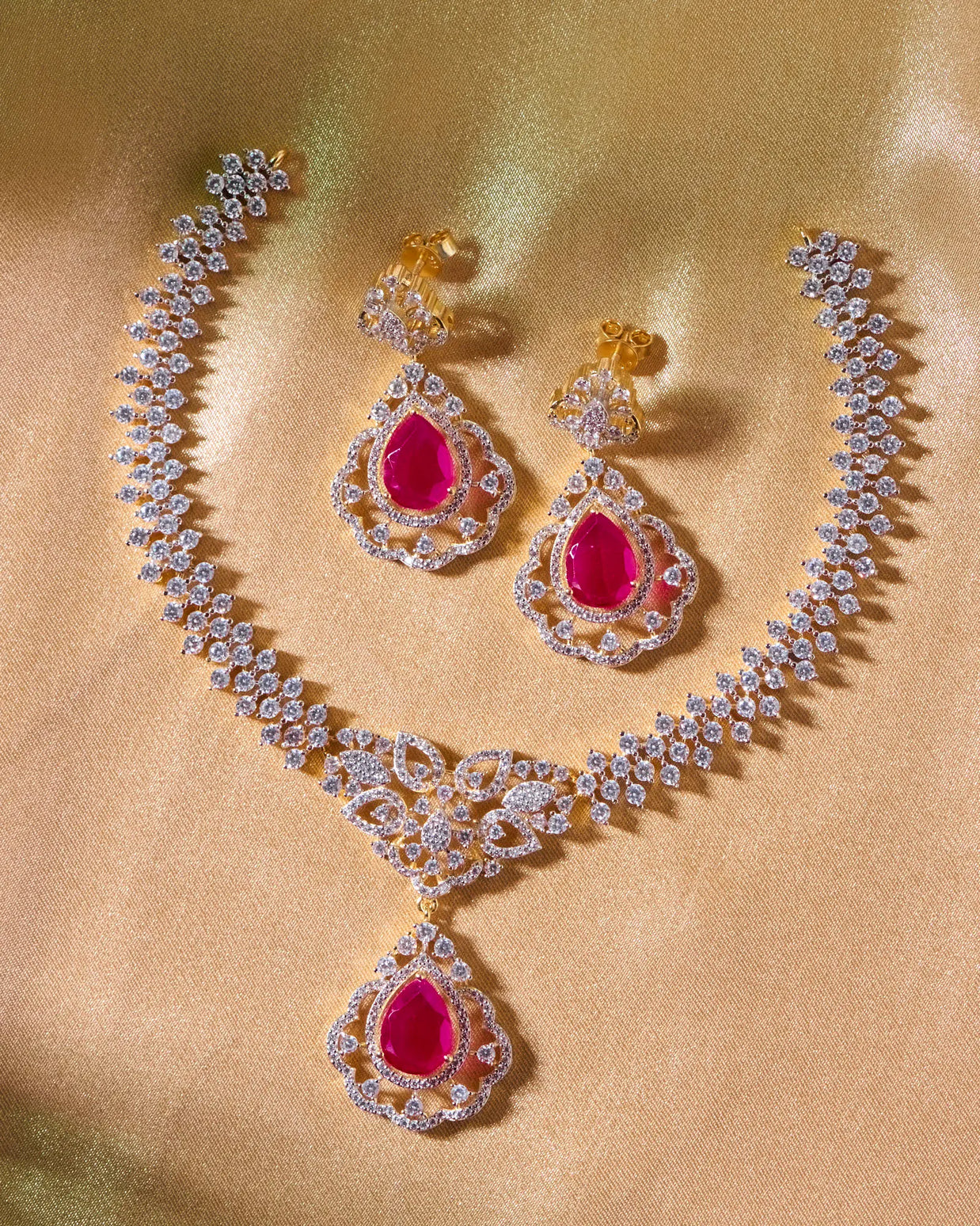 Silsila Ruby Bloom Necklace