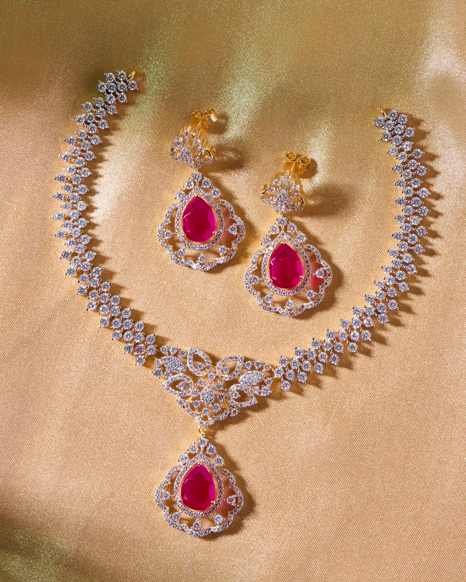 Silsila Ruby Bloom Necklace