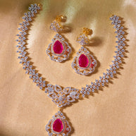 Silsila Ruby Bloom Necklace
