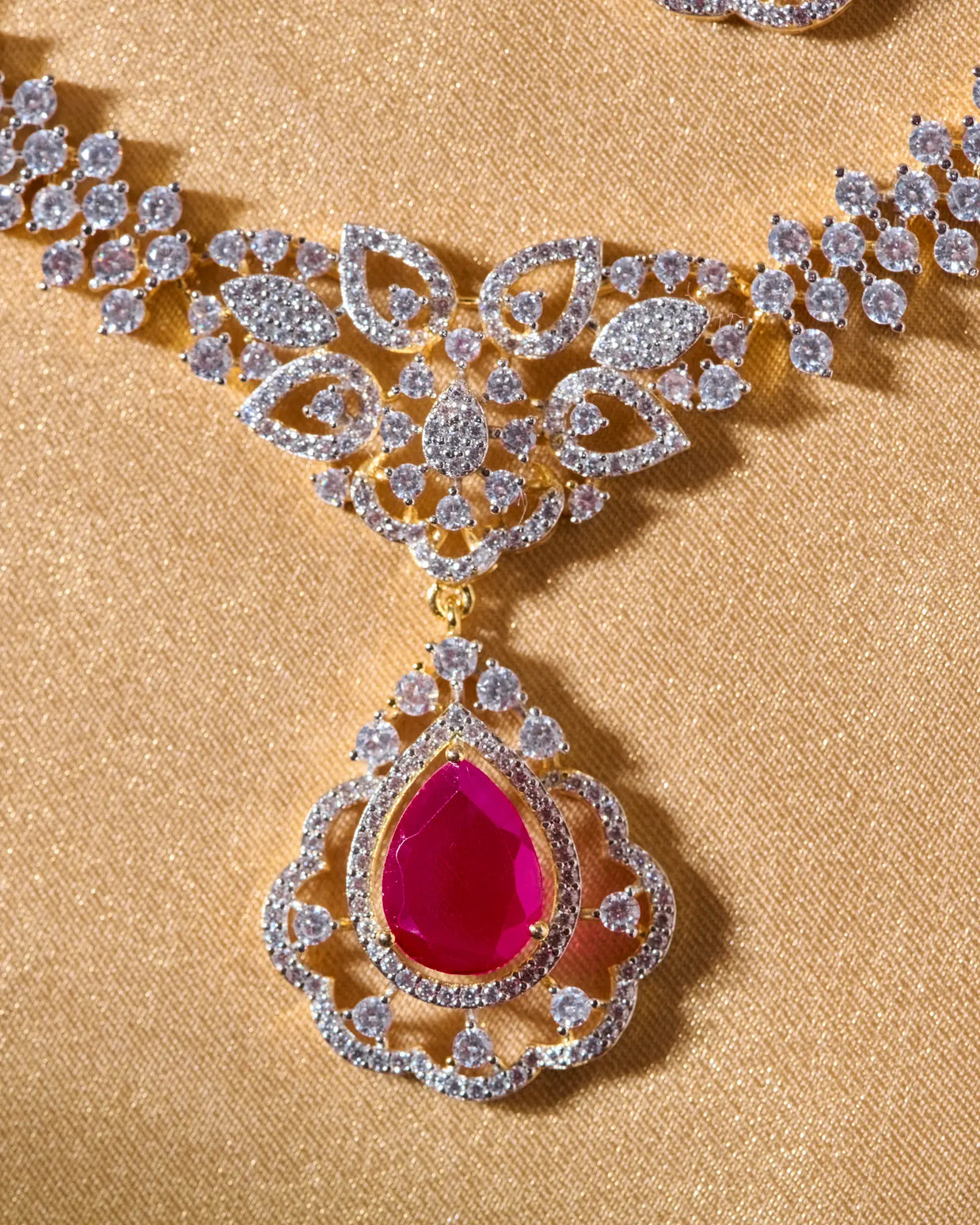 Silsila Ruby Bloom Necklace