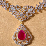 Silsila Ruby Bloom Necklace