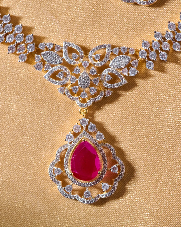 Silsila Ruby Bloom Necklace
