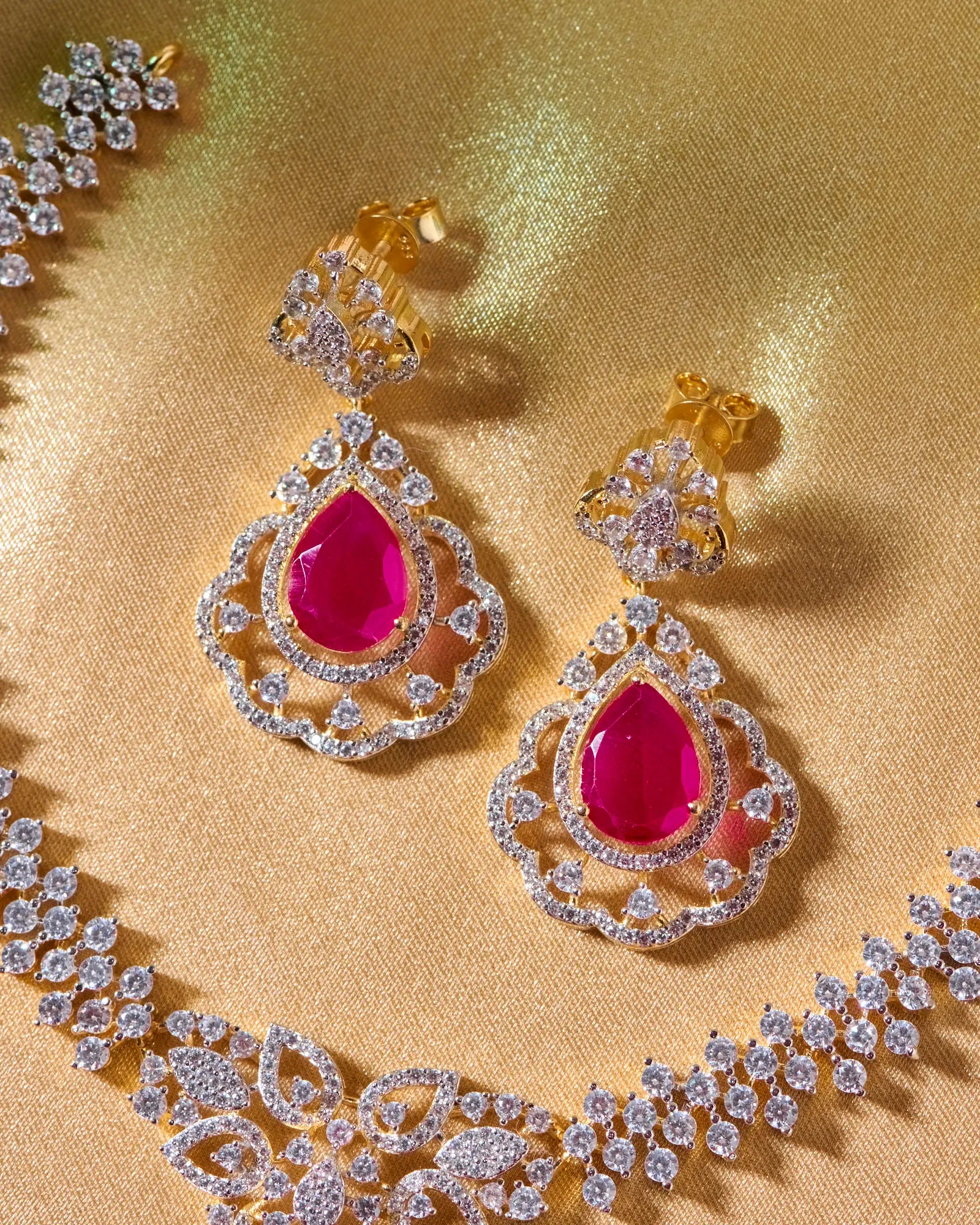 Silsila Ruby Bloom Necklace
