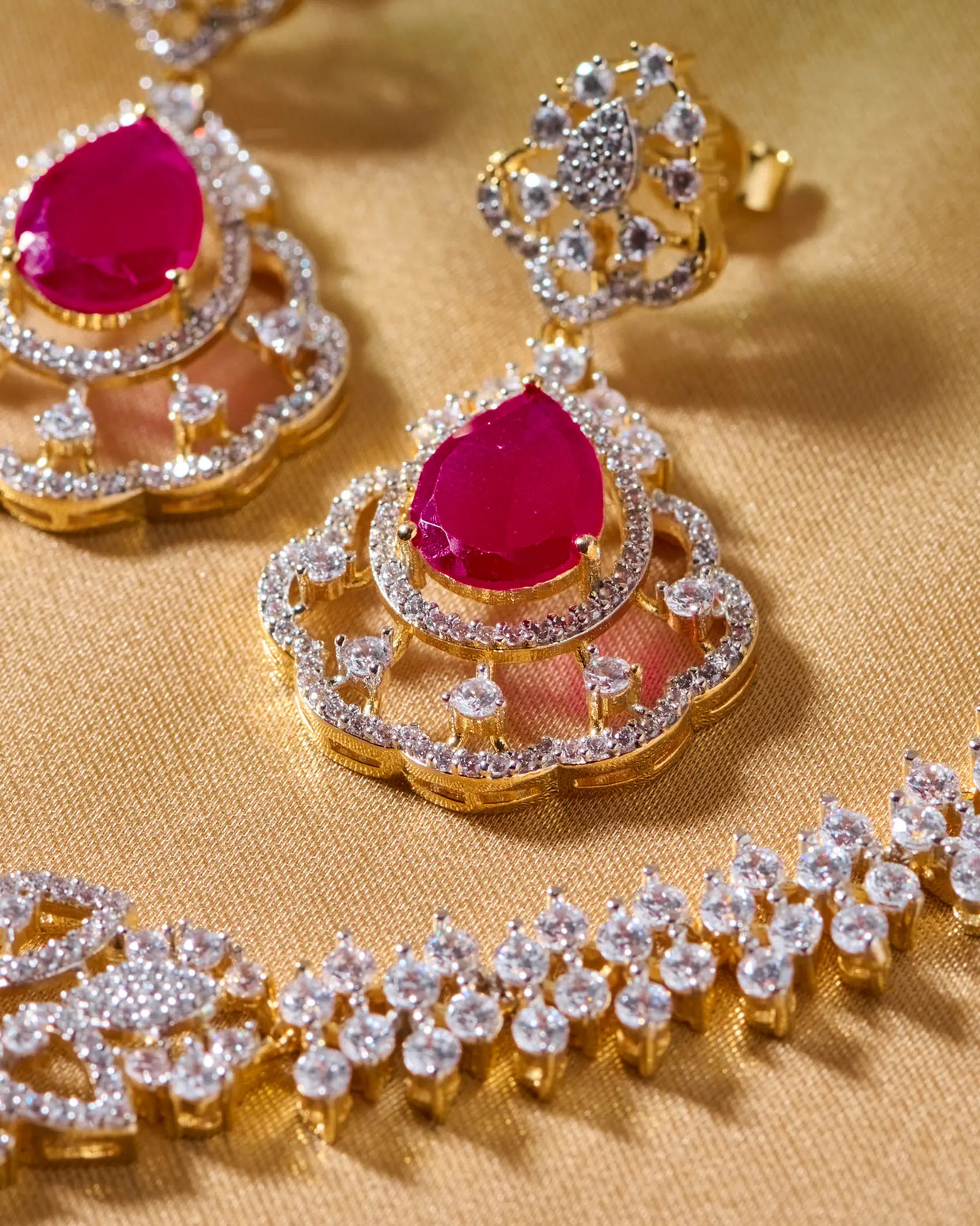 Silsila Ruby Bloom Necklace