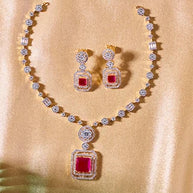 Silsila Ruby Radiance Necklace in 92.5 Silver