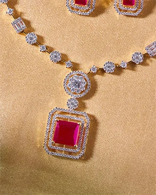 Silsila Ruby Radiance Necklace in 92.5 Silver