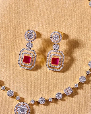 Silsila Ruby Radiance Necklace in 92.5 Silver