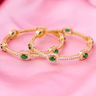 Silsila Emerald Harmony Bangle in 92.5 Silver