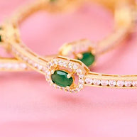 Silsila Emerald Harmony Bangle in 92.5 Silver
