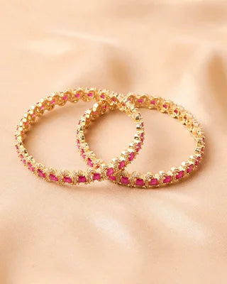 Silsila Ruby Shakti Bangle in 92.5 Silver
