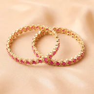 Silsila Ruby Shakti Bangle in 92.5 Silver