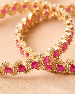 Silsila Ruby Shakti Bangle in 92.5 Silver