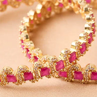 Silsila Ruby Shakti Bangle in 92.5 Silver