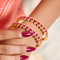 Silsila Ruby Shakti Bangle in 92.5 Silver