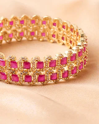 Silsila Ruby Shakti Bangle in 92.5 Silver