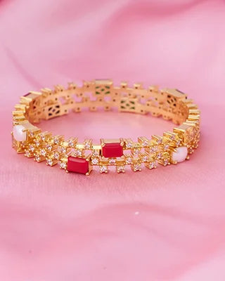 Silsila Navratna Harmony Bangle in 92.5 Silver