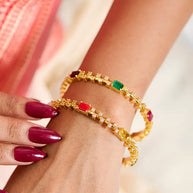 Silsila Navratna Harmony Bangle in 92.5 Silver