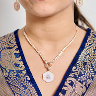 Silsila Hexa Grace Rose Gold Necklace in 92.5 Silver