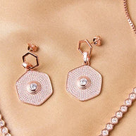 Silsila Hexa Grace Rose Gold Necklace in 92.5 Silver