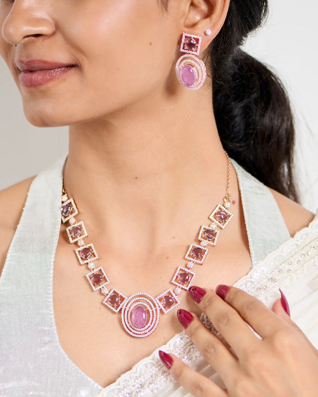 Silsila Amethyst Glow Rose Gold Necklace