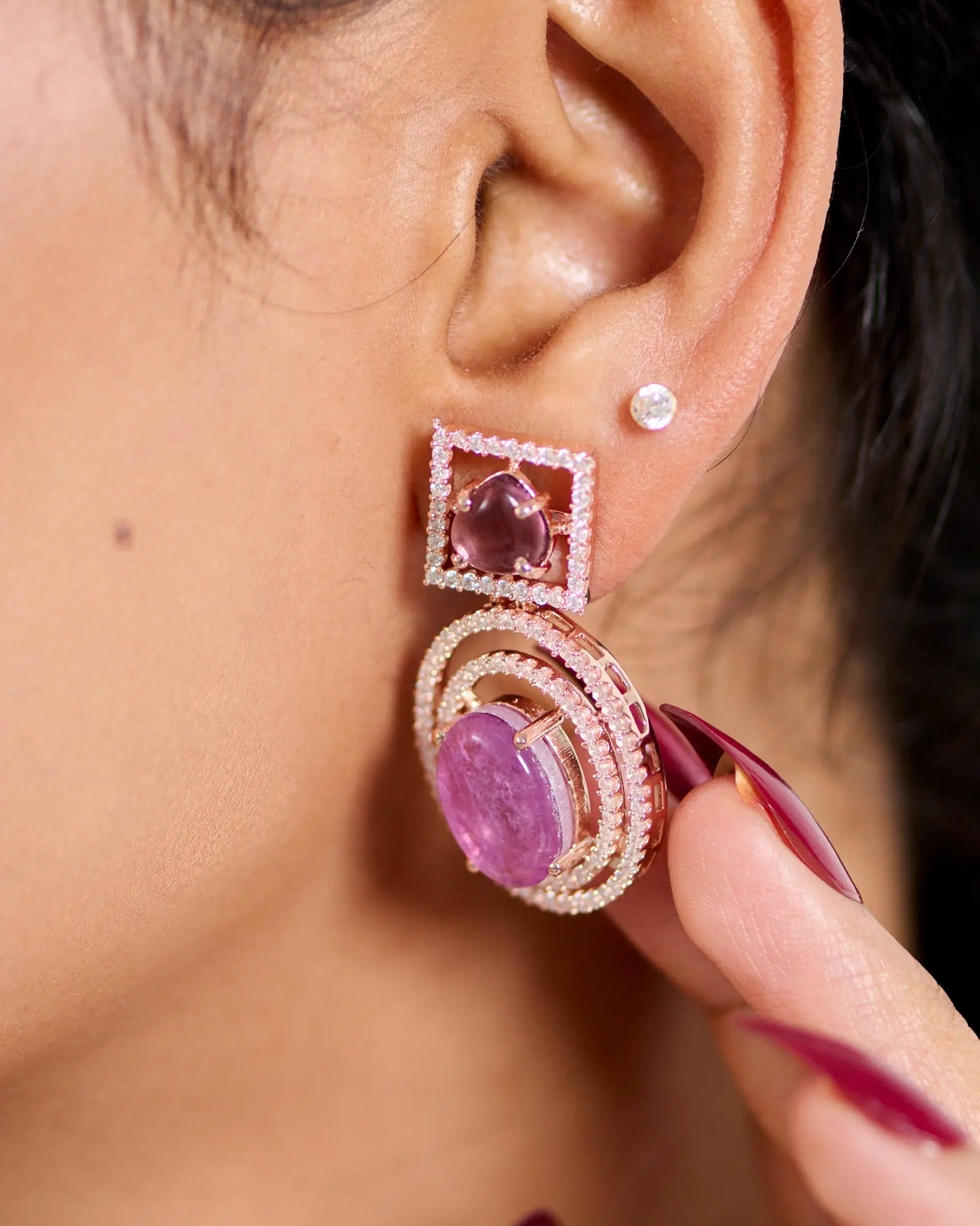 Silsila Amethyst Glow Rose Gold Necklace