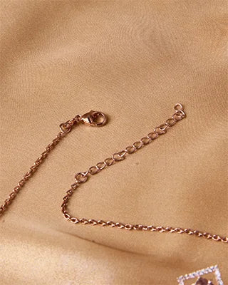 Silsila Amethyst Glow Rose Gold Necklace in 92.5 Silver