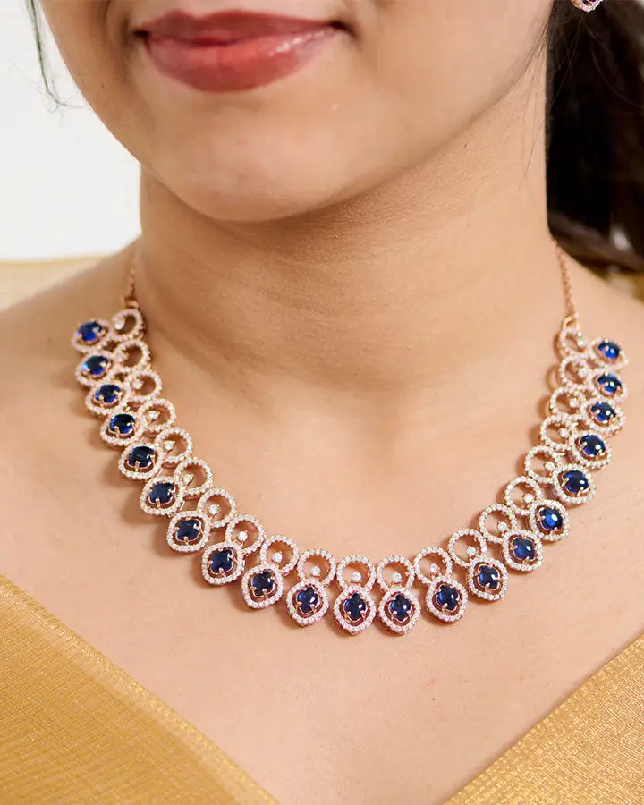Silsila Ocean Bliss Rose Gold Necklace in 92.5 Silver