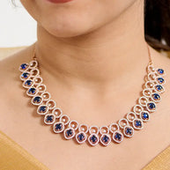 Silsila Ocean Bliss Rose Gold Necklace in 92.5 Silver