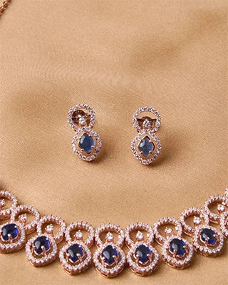 Silsila Ocean Bliss Rose Gold Necklace in 92.5 Silver