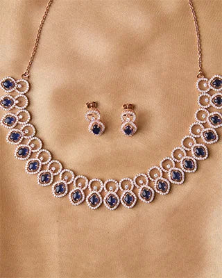 Silsila Ocean Bliss Rose Gold Necklace in 92.5 Silver