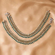 Silsila Antique Gold-Plated Jaipur Payal in 92.5 Silver