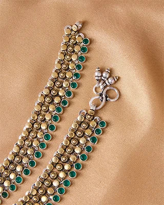 Silsila Antique Gold-Plated Jaipur Payal in 92.5 Silver