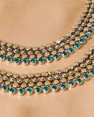 Silsila Antique Gold-Plated Jaipur Payal in 92.5 Silver