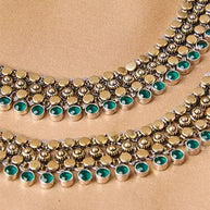 Silsila Antique Gold-Plated Jaipur Payal in 92.5 Silver