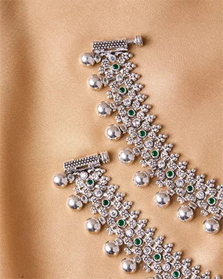 Silsila Oxidized Jaipur Payal in 92.5 Silver