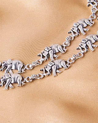 Silsila Traditional Silver Anklets in 92.5 Silver