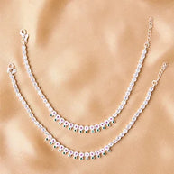 Silsila Stone Payal in 92.5 Silver