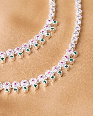 Silsila Stone Payal in 92.5 Silver