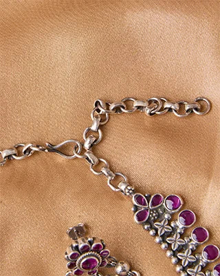 Rajasthani Chandrika Necklace Set in 92.5 Silver