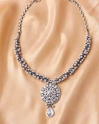 Oxidized Rajputi Ghunghroo Necklace in 92.5 Silver