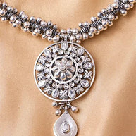 Oxidized Rajputi Ghunghroo Necklace in 92.5 Silver