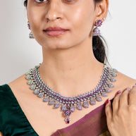 Oxidized Rajputi Blossom Necklace
